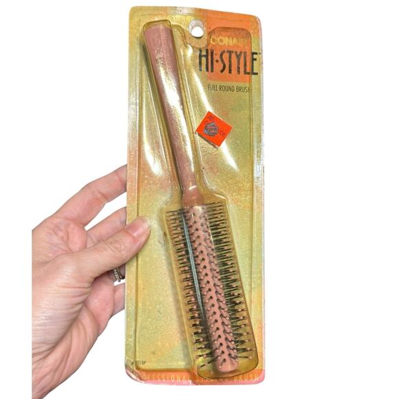 Conair Hi-Style Full Round Brush Pink Short Medium Hairstyling Tool Vintage NOS - Picture 1 of 6